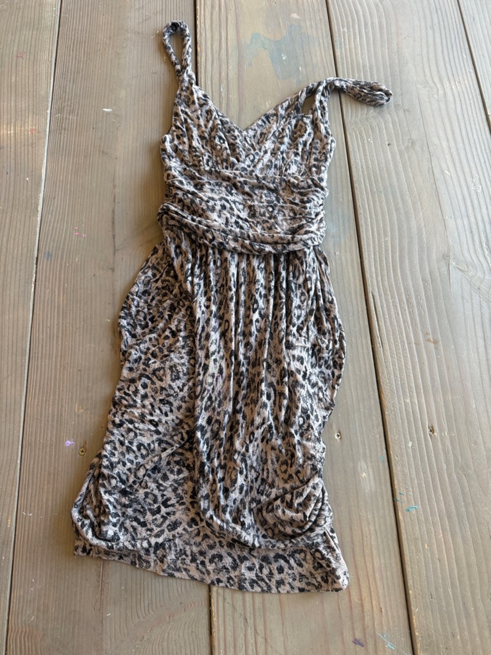 Guess Leopard Print Mini Dress in Beige and Black